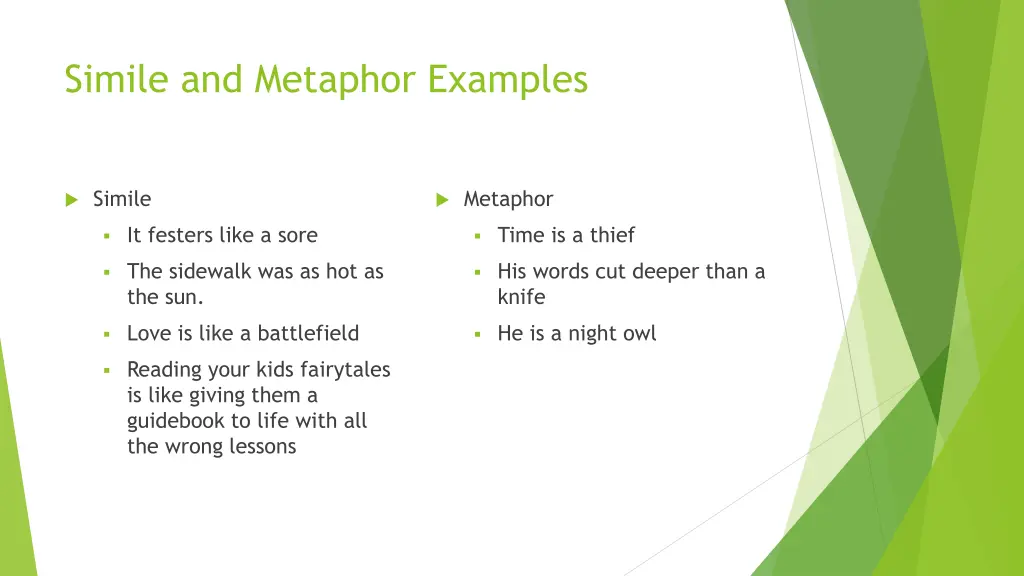 simile and metaphor examples