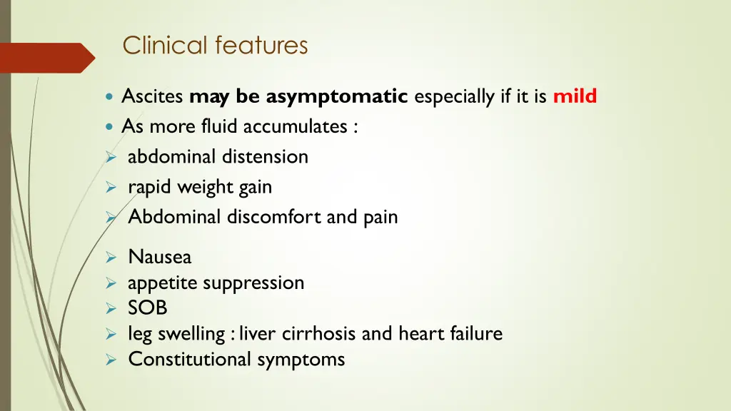 clinical features