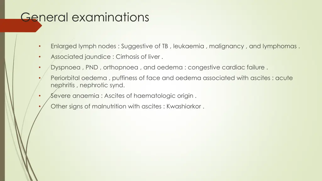 general examinations