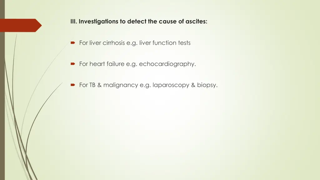 iii investigations to detect the cause of ascites