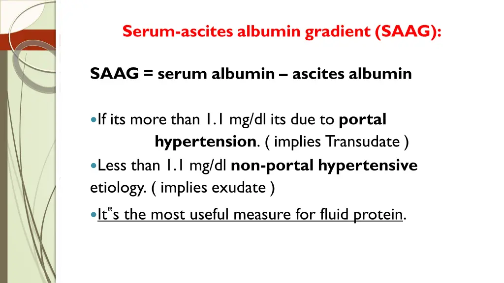 serum ascites albumin gradient saag