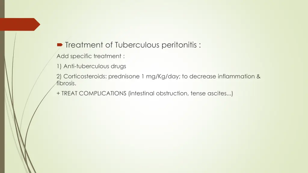 treatment of tuberculous peritonitis