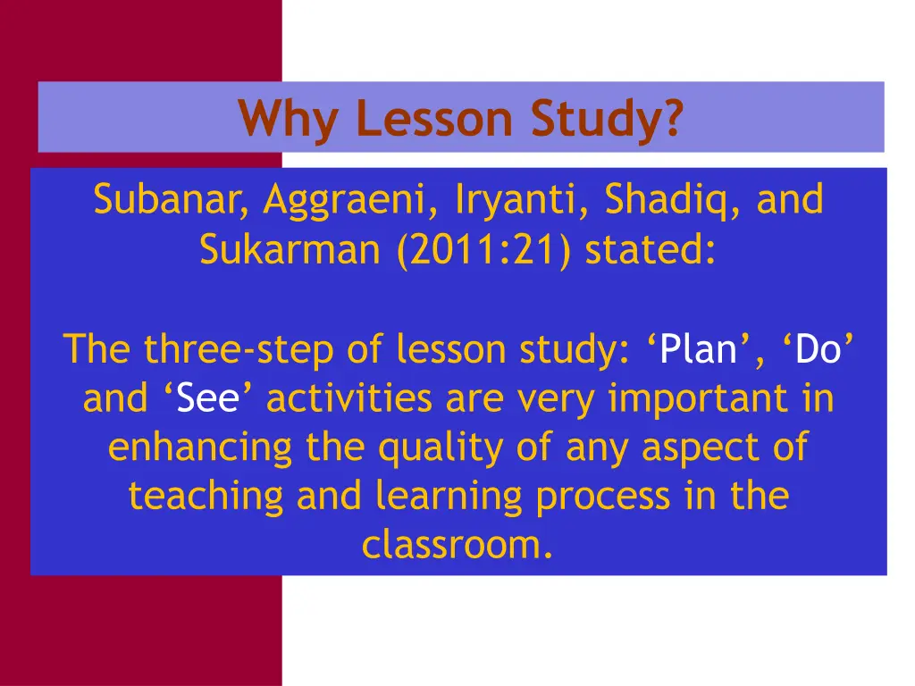 why lesson study