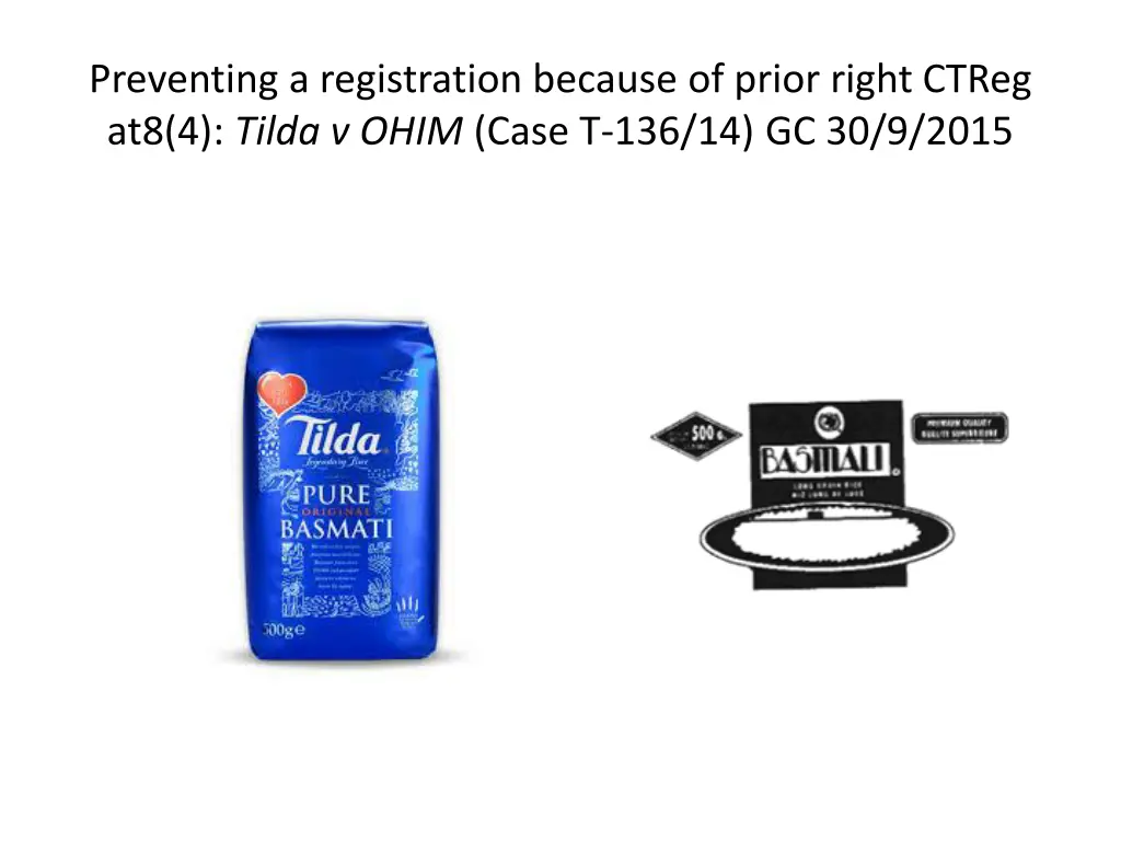 preventing a registration because of prior right