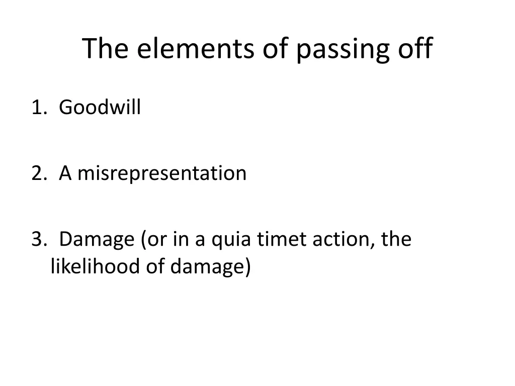 the elements of passing off