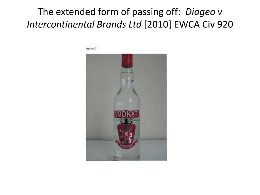 the extended form of passing off diageo