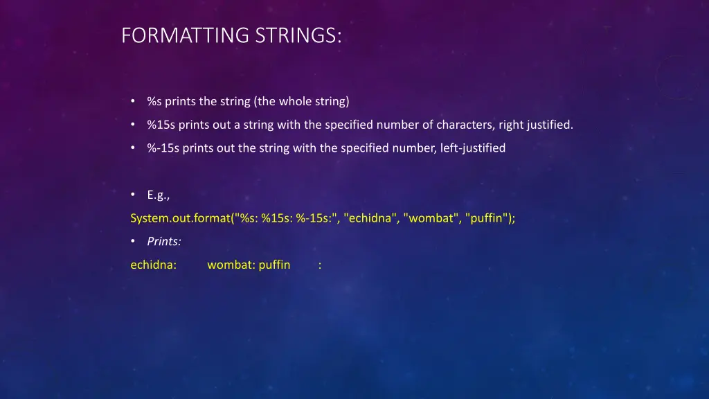 formatting strings