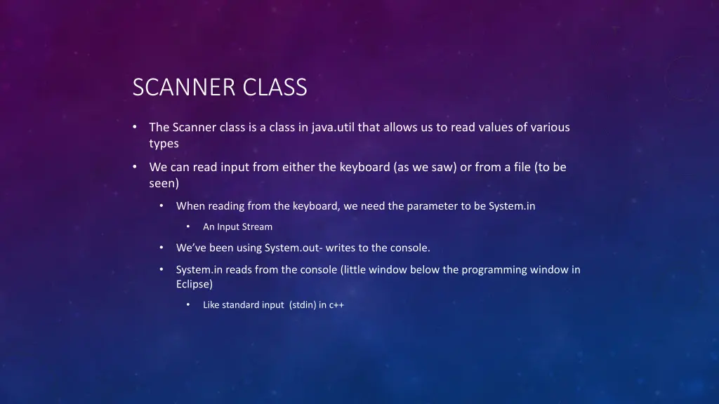 scanner class