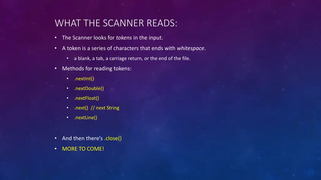 what the scanner reads