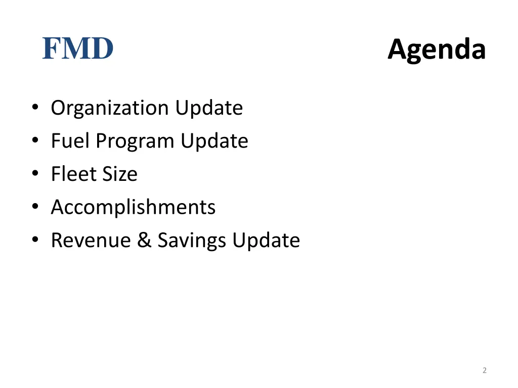 fmd agenda