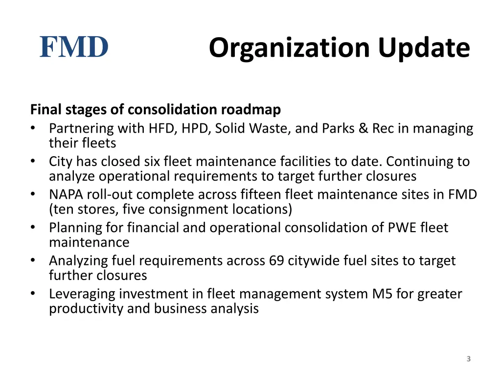 fmd organization update