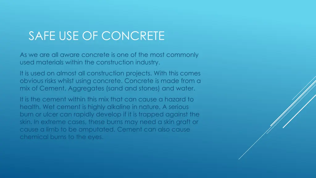 safe use of concrete 1