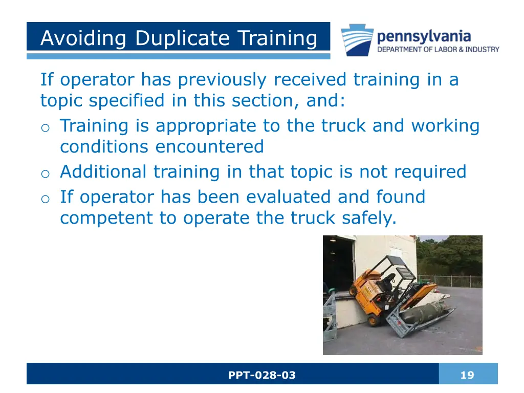 avoiding duplicate training