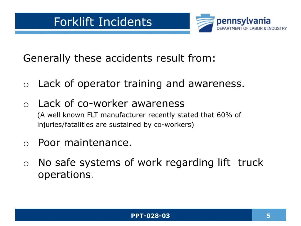 forklift incidents