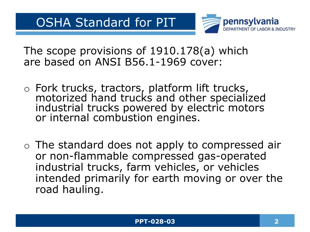 osha standard for pit