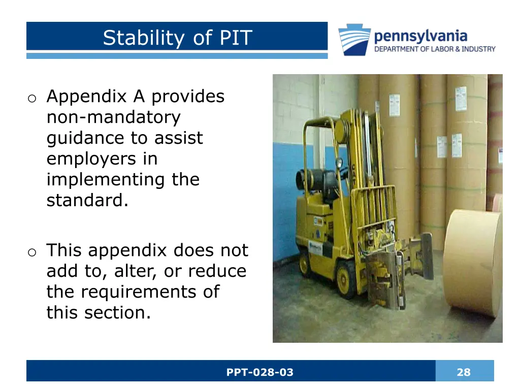 stability of pit