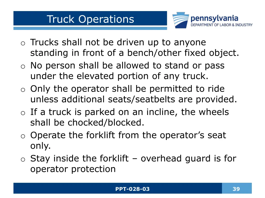 truck operations