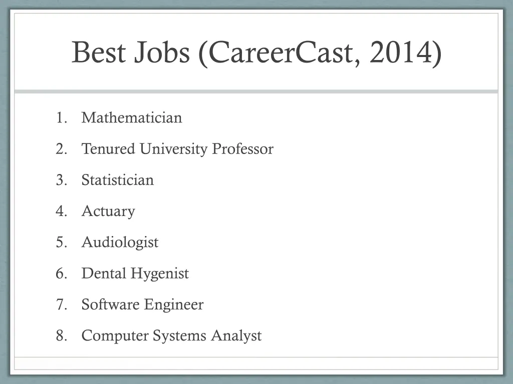 best jobs careercast 2014