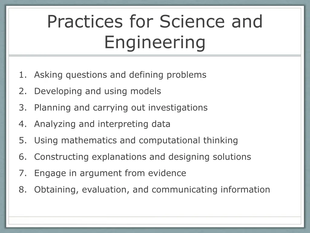 practices for science and engineering