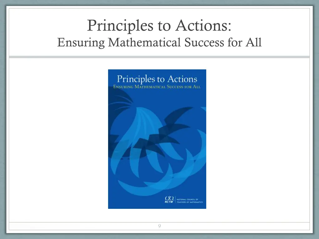 principles to actions ensuring mathematical