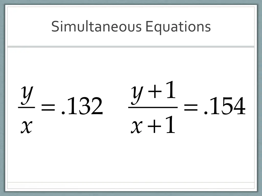 simultaneous equations