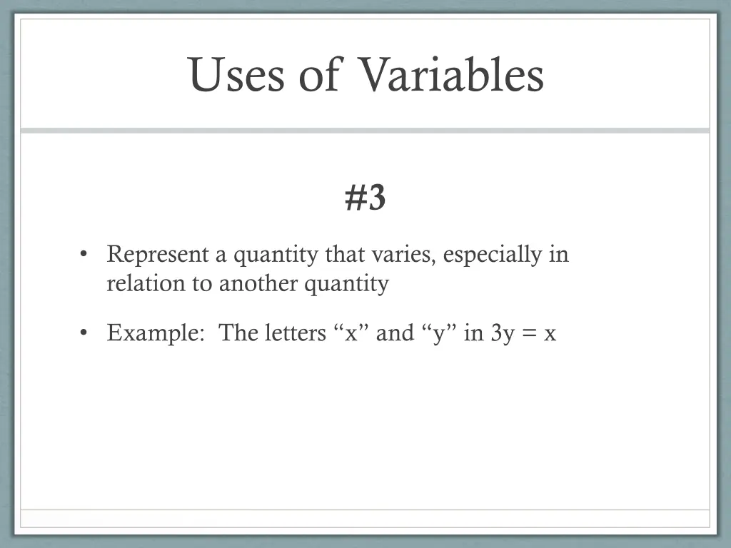 uses of variables 2