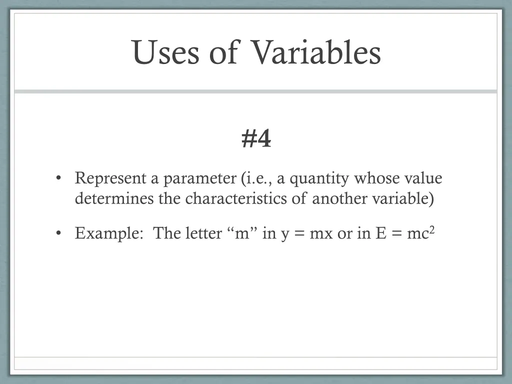 uses of variables 3