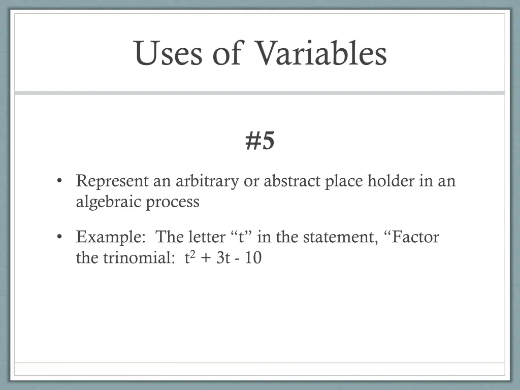 uses of variables 4