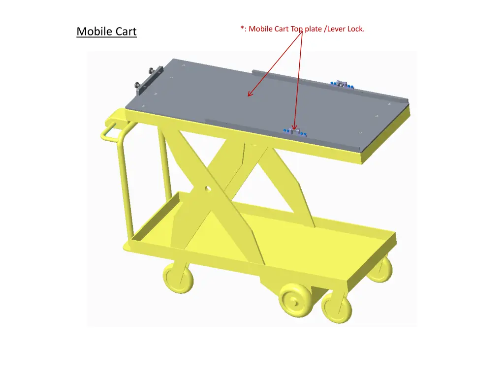 mobile cart top plate lever lock