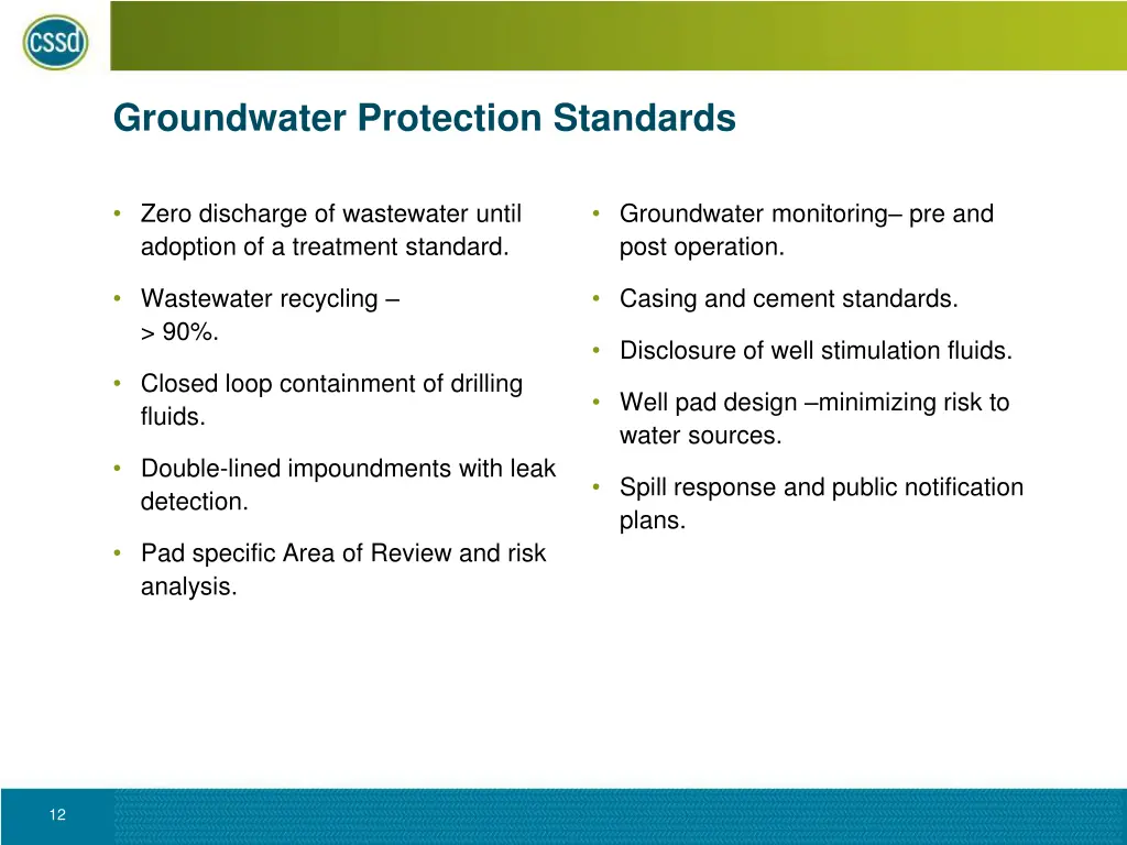 groundwater protection standards