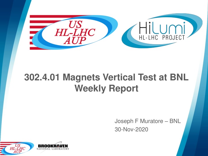 302 4 01 magnets vertical test at bnl weekly