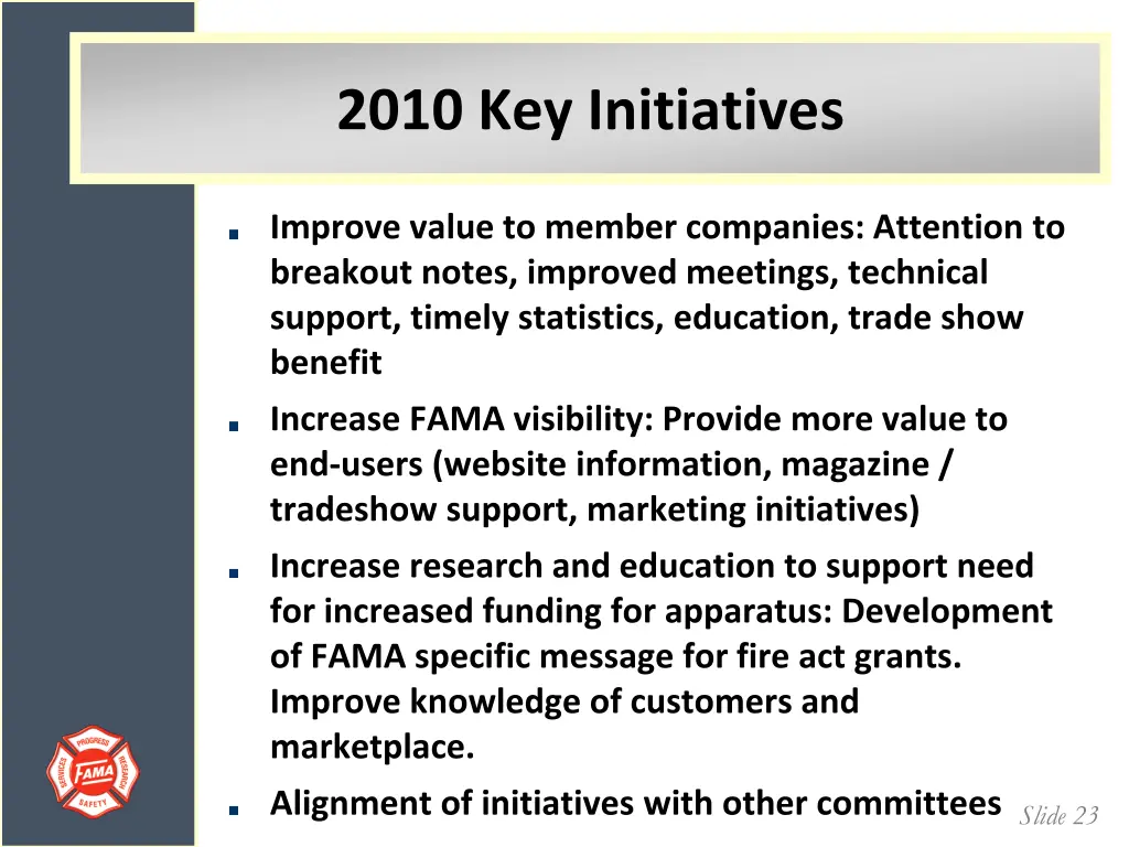 2010 key initiatives