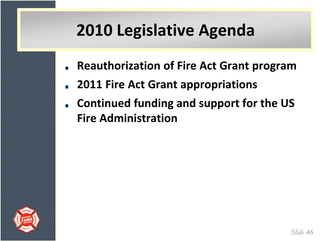 2010 legislative agenda