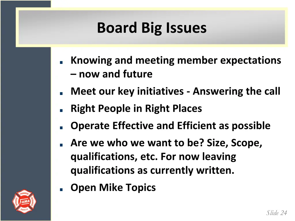 board big issues