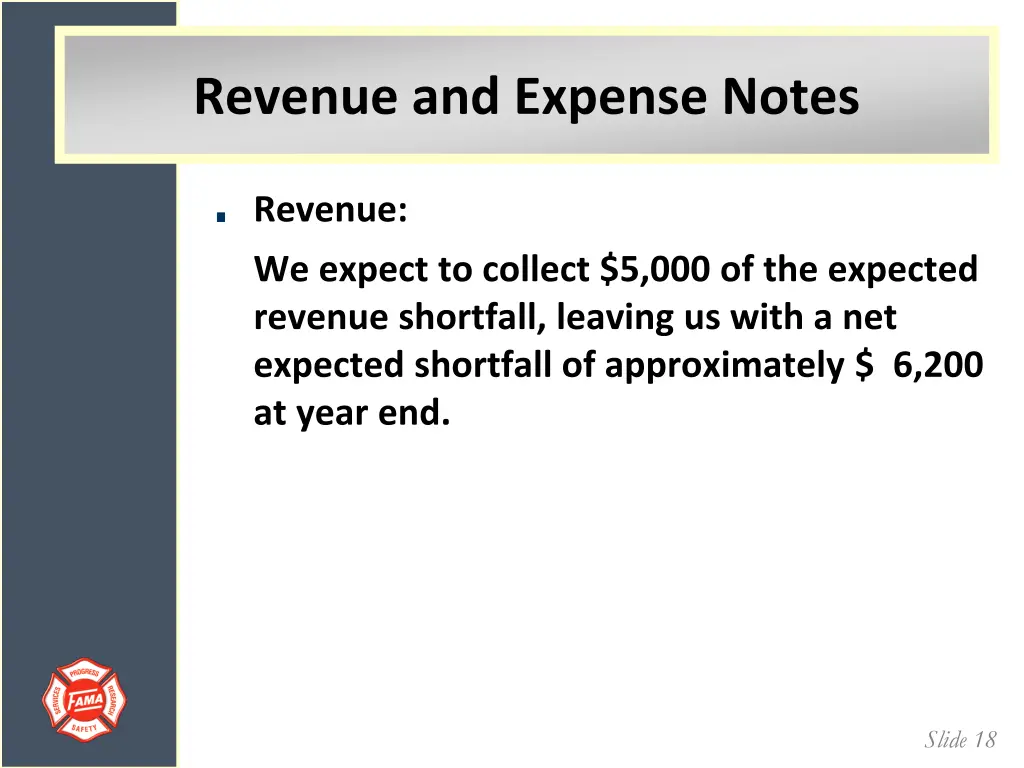 revenue and expense notes 1