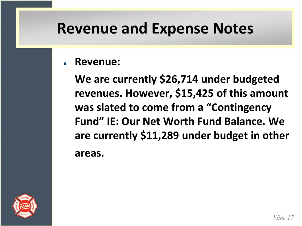 revenue and expense notes