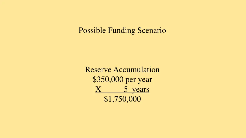 possible funding scenario