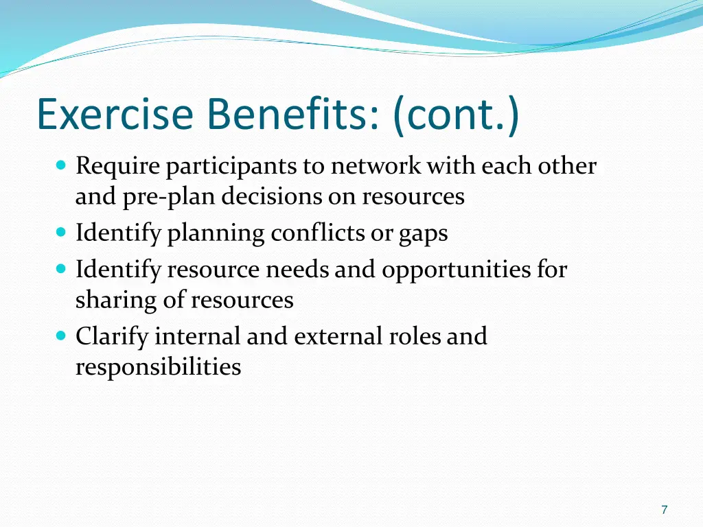 exercise benefits cont require participants