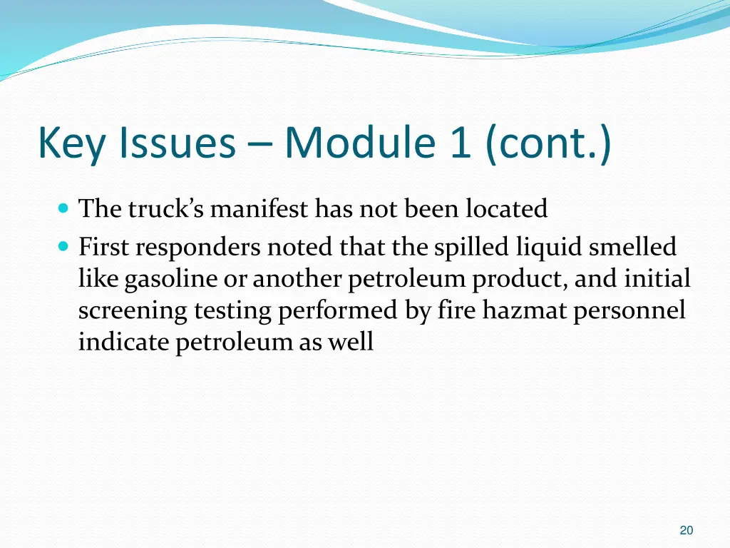 key issues module 1 cont