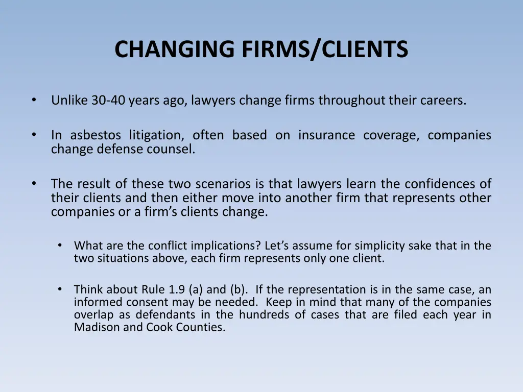 changing firms clients