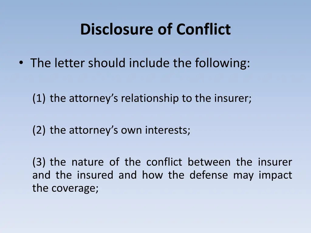 disclosure of conflict 2