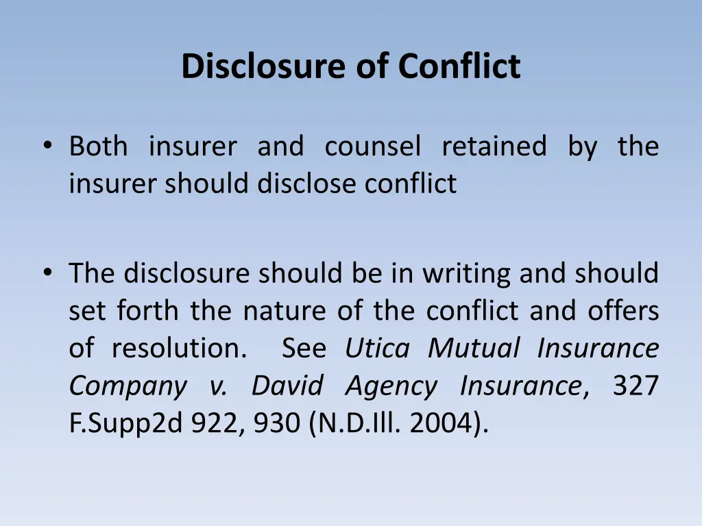 disclosure of conflict