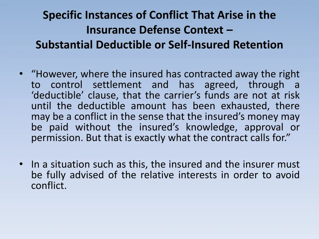 specific instances of conflict that arise 5