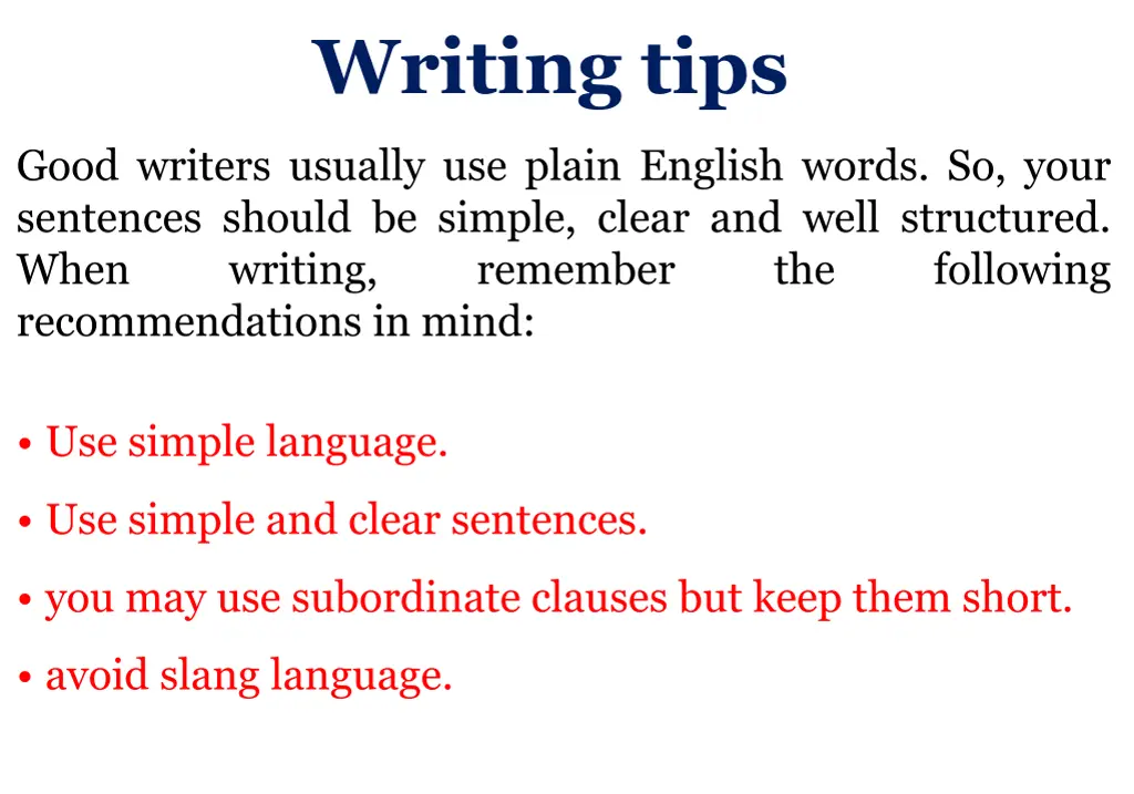 writing tips