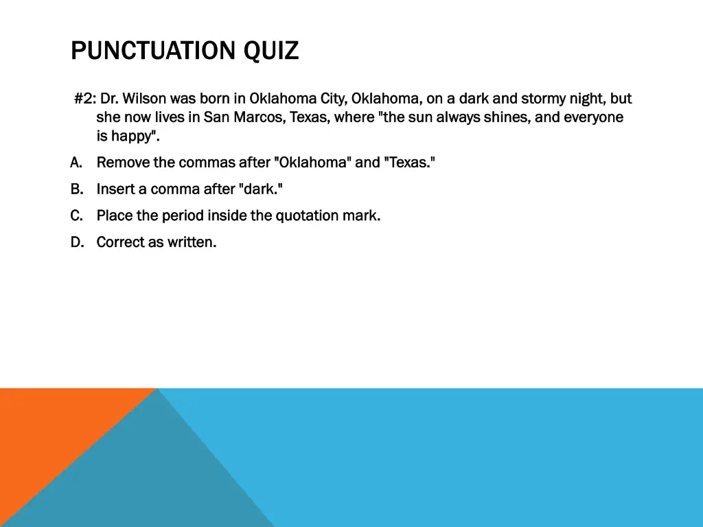 punctuation quiz 1