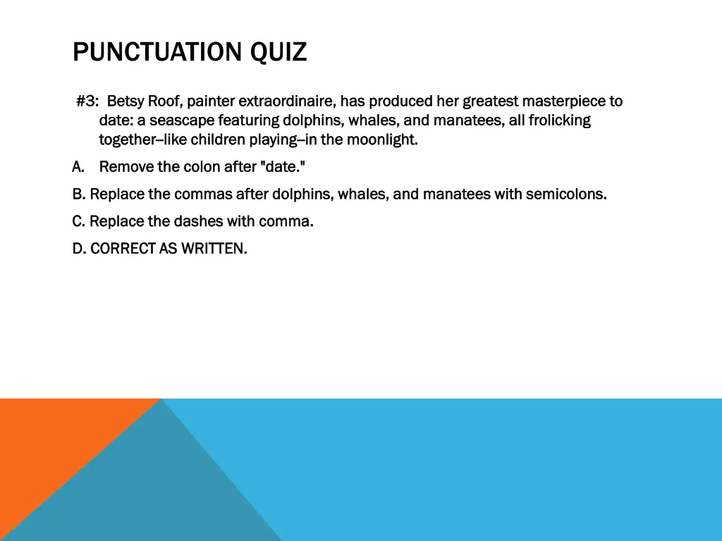 punctuation quiz 2