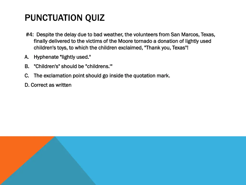 punctuation quiz 3