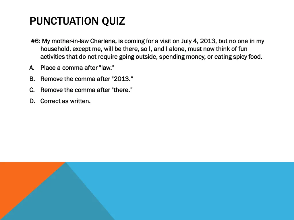 punctuation quiz 5