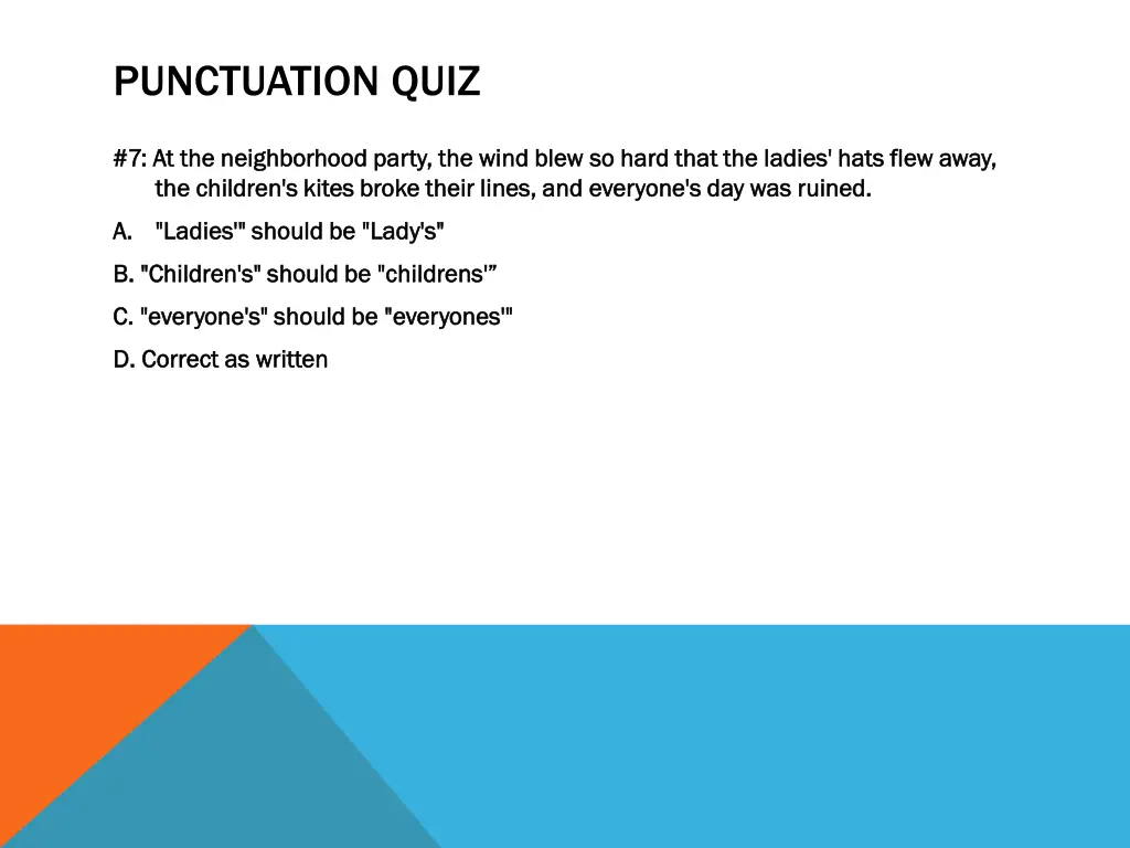 punctuation quiz 6