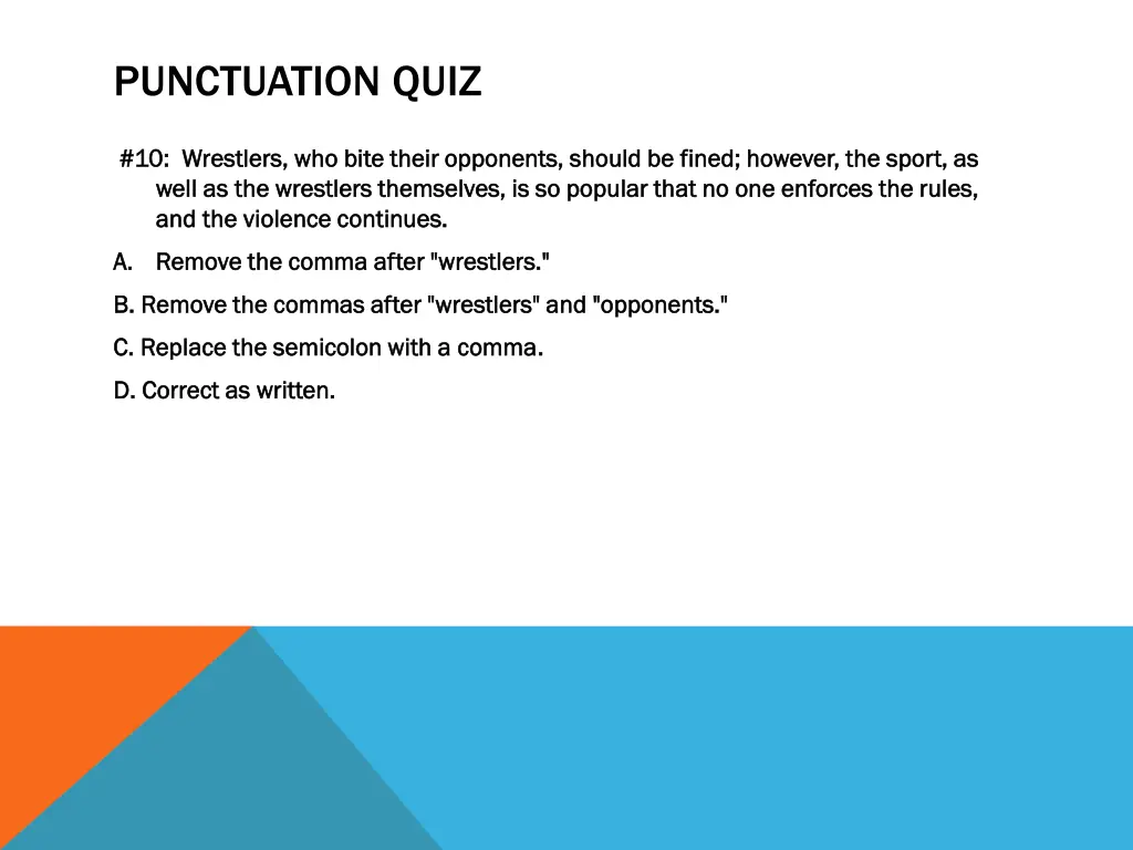 punctuation quiz 9